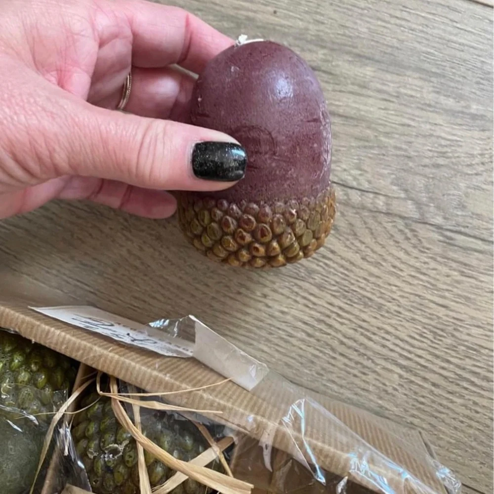 Pottery Barn acorn candles